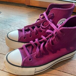 Converse Purple High-Top platform Sneakers
